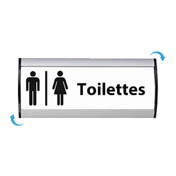 Photo d'une plaque signalétique en alu éco "TOILETTES"