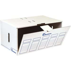 Photo d'un containers archives semi automatique blanc vue de biais