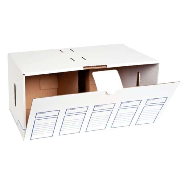 Photo d'un containers archives semi automatique blanc vue de face