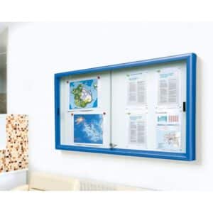 Photo d'une vitrine intérieure robuste cadre peint en bleu