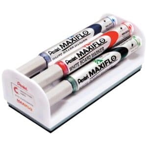 Photo d'un Kit 2 en 1 tableau blanc 4 marqueurs (bleu, noir, rouge, vert)