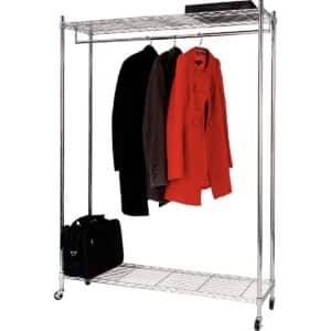 Photo d'un vestiaire mobile en fil chromé