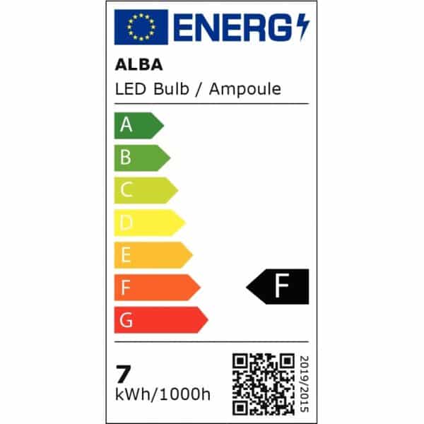 Illustration de la classe énergétique d'une lampe led architecte