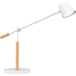 Photo d'une lampe led en bois et blanc