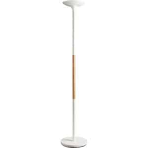 Photo d'un lampadaire led bois et blanc