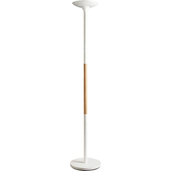 Photo d'un lampadaire led bois et blanc