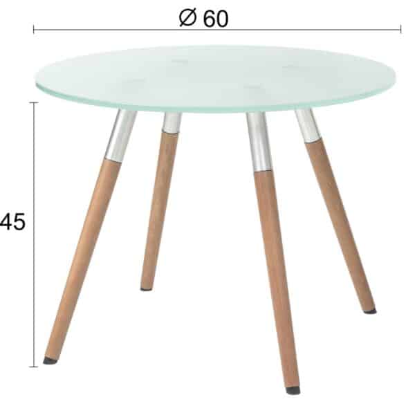 Illustration des mesures d'une table basse en verre