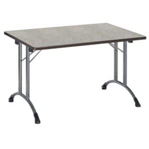 Illustration d'une table de réfectoire pliante grise sully vue de biais