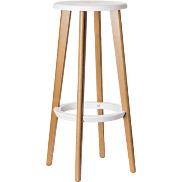 Illustration d'un tabouret haut laura blanc