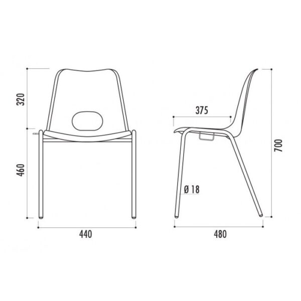 Pan des mesures d'une chaise de réception New York