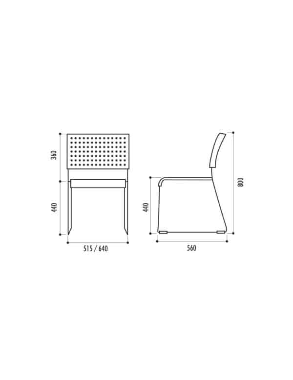 Plan des mesures d'une chaise vale