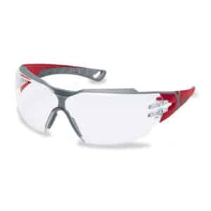 Photo d'une paire de lunettes à branches uvex pheos cx2 grises et rouges