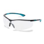 Photo d'une paire de lunettes de protection uvex sportstyle noires et bleues
