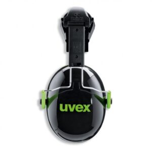 Photo de coquilles anti-bruit pour casque de protection noire et verte