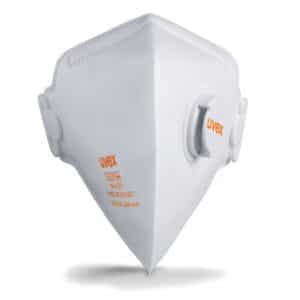 Photo d'un masque respiratoire ffp2 pliable avec soupape uvex