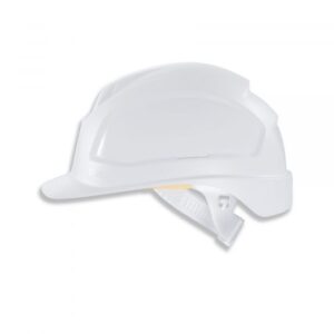 Photo d'un casque de protection travaux électriques à glissière blanc