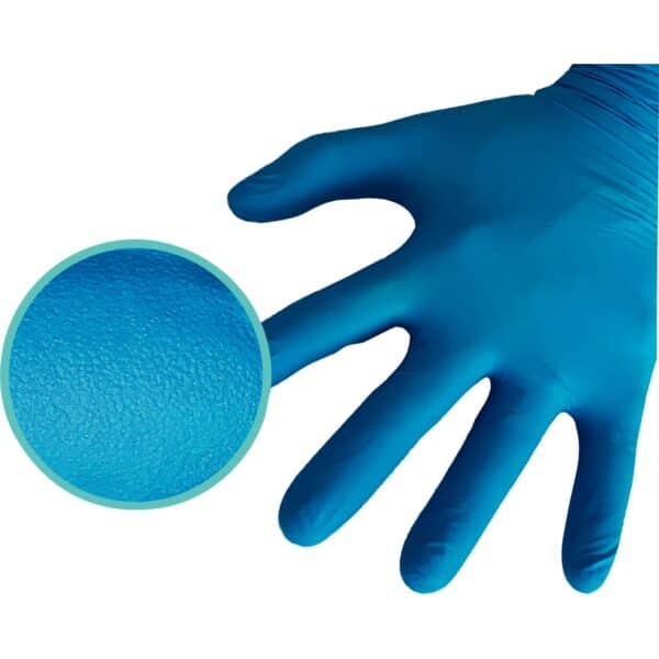 Photo gros plan d'un bout de gant nitrile