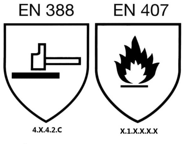 Logo des normes de gant anti-coupure uvex c500 foam