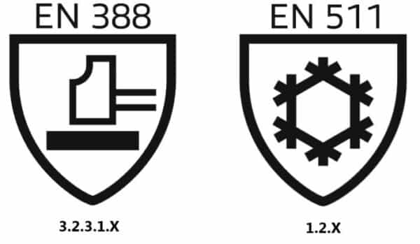 Logo normes EN 388 et EN 511 gant anti-froid unilite thermo hd