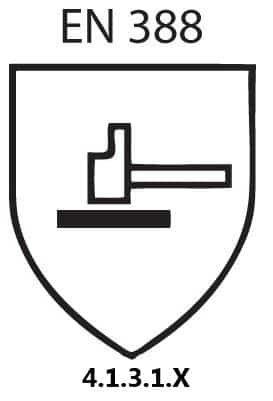 Logo de norme EN 388 gant de protection manutention unipur 6634