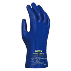 Photo d'un gant de protection chimique rubiflex s nb manchette 27cm bleu