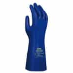 Photo d'un gant de protection chimique rubiflex s nb manchette 35cm bleu