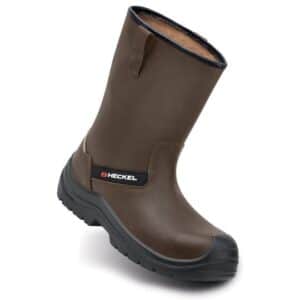 Photo d'une botte de sécurité suxxeed offroad cuir fleur huilé marron hydrofuge vue de 3/4 face