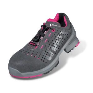 Photo d'une chaussure de sécurité femme uvex 1 esd perforée basse rose et grise