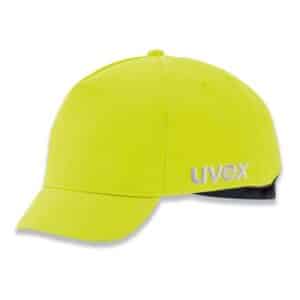 Photo d'une casquette anti-heurt haute visibilité visière courte jaune vif