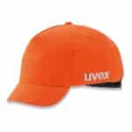 Photo d'une casquette anti-heurt haute visibilité visière courte orange vif