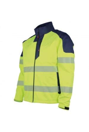 Photo d'un softshell haute visibilité jaune/gris