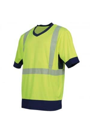 Photo d'un tee-shirt haute visibilité manches courtes jaune