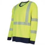 Photo d'un tee-shirt haute visibilité manches longues jaune