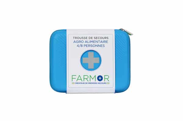 Photo d'une trousse de secours bleue agro alimentaire 4/8 personnes