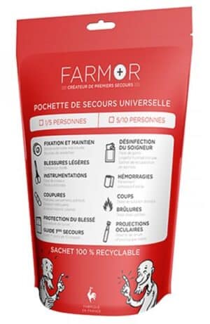 Photo d'une pochette de secours universelle 1 à 10 personnes
