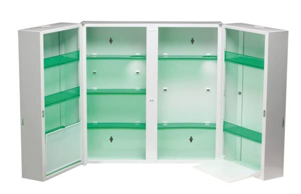 Photo d'une armoire à pharmacie 2 portes ouvertes
