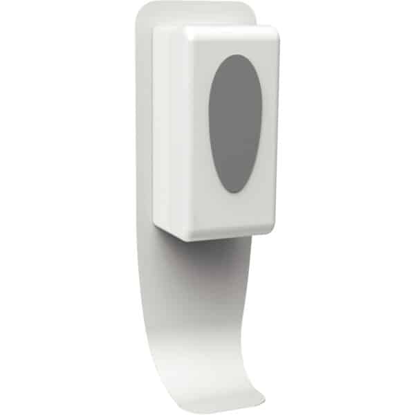 Photo d'un distributeur mural automatique blanc à gel hydroalcoolique
