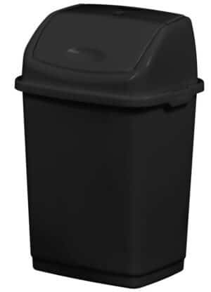 Photo d'une poubelle clap noire vue de 3/4 face