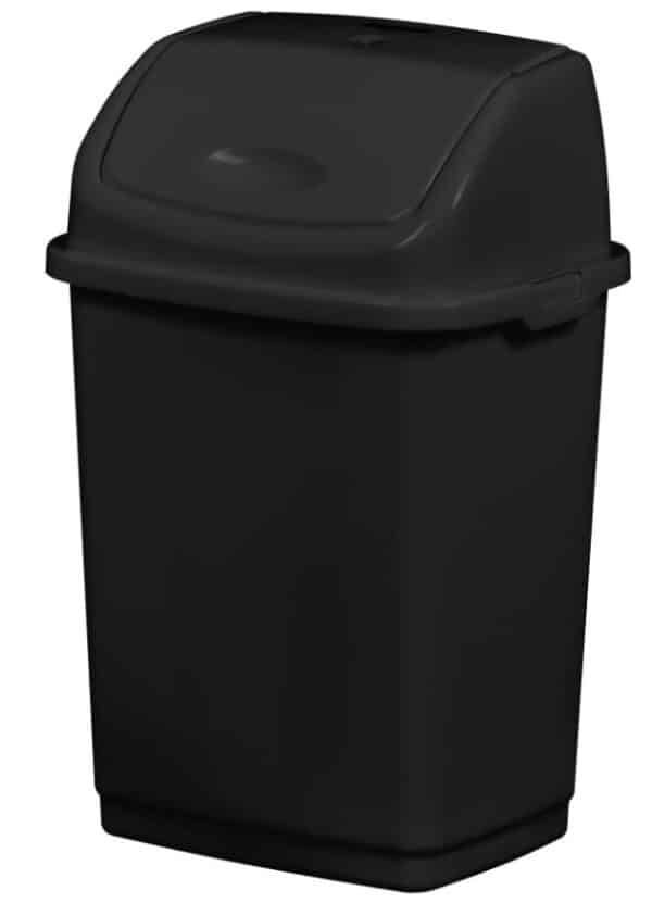 Photo d'une poubelle clap noire vue de 3/4 face