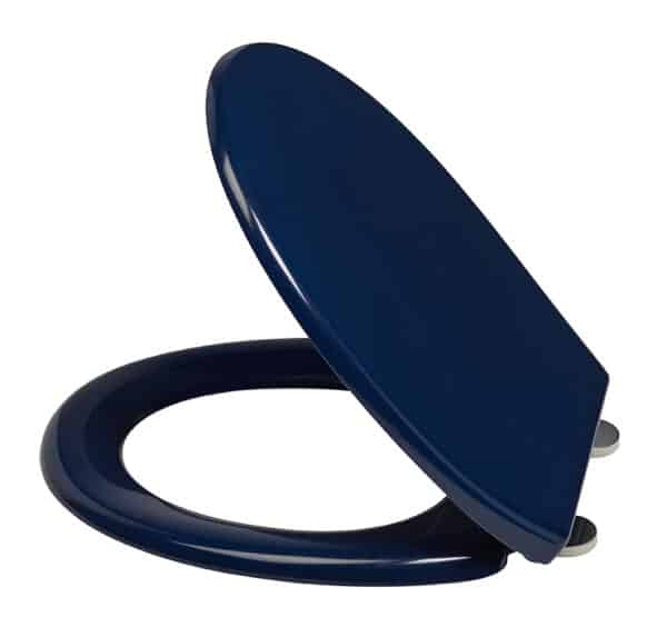 Photo d'un abattant wc majestic bleu ouvert