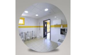 Photo d'un miroir plat rond pour sanitaire