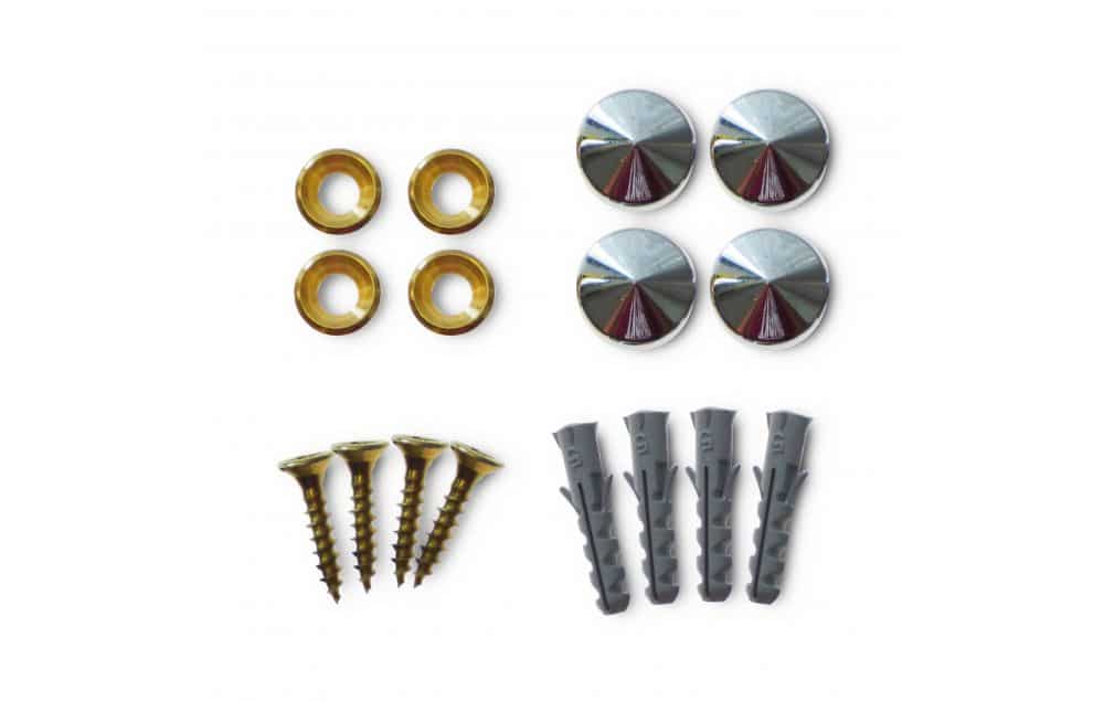 Photo des accessoires d'un miroir plat pour sanitaire