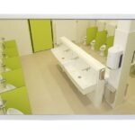 Photo d'un miroir avec cadre pour sanitaire