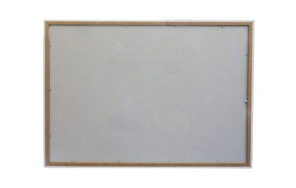 Photo d'un miroir avec cadre pour sanitaire vue de dos