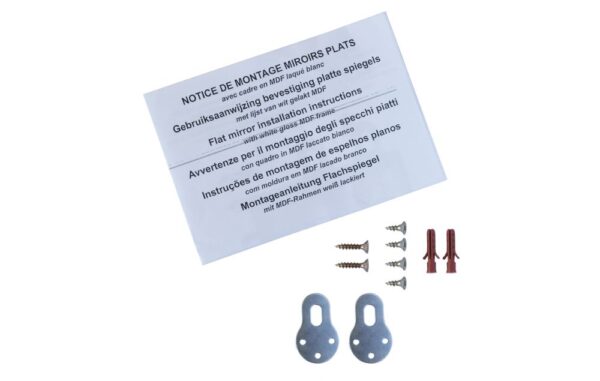 Photo d'une notice de montage pour un miroir avec cadre pour sanitaire