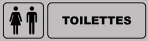 Photo d'un panneau pvc adhésif toilettes femmes et hommes