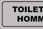 Photo d'un panneau pvc adhésif toilettes hommes