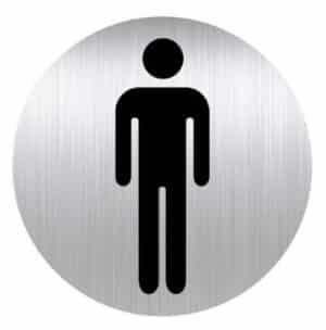 Photo d'un panneau alu adhésif toilettes hommes