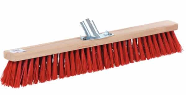 Photo d'un balai cantonnier nylon rouge et bois 600mm
