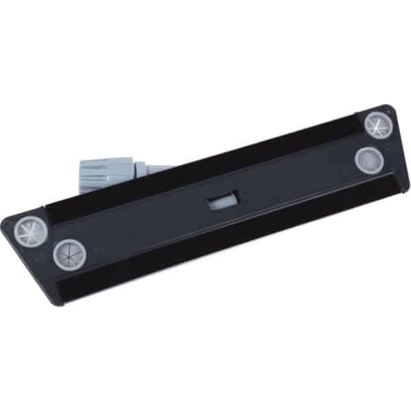 Photo du dessous d'une monture trapèze velcro 400mm bouchon fixe gaze en PVC souple